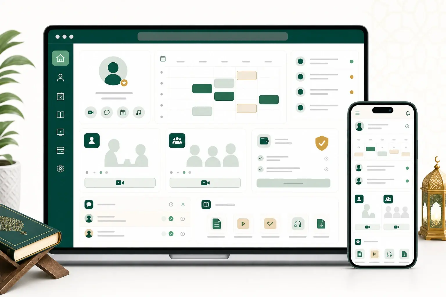 Munabook workspace for an independent Quran teacher